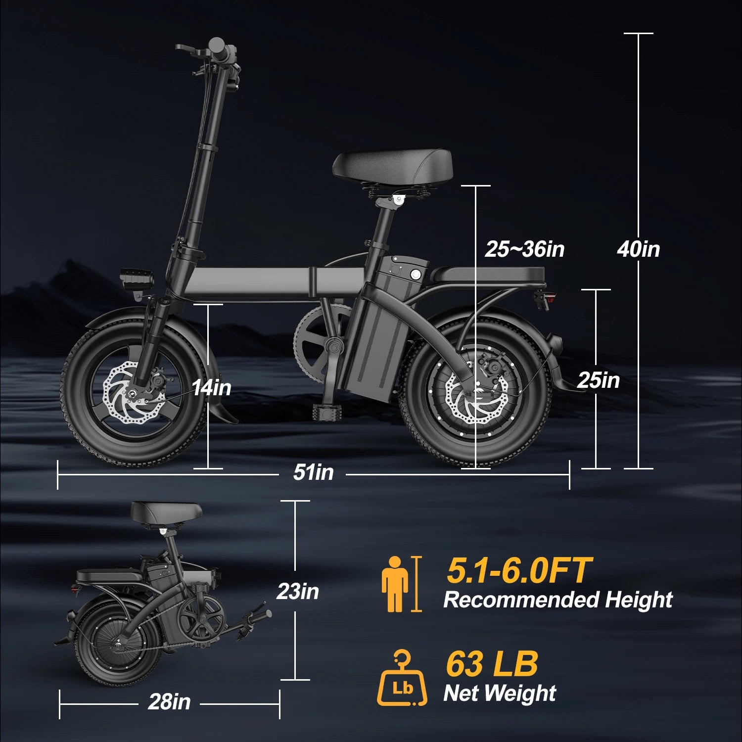 750W Compact Folding E-Bike