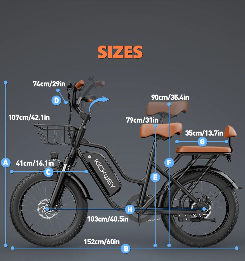 Kickwey LD20 1500W Fat Tire E-Bike
